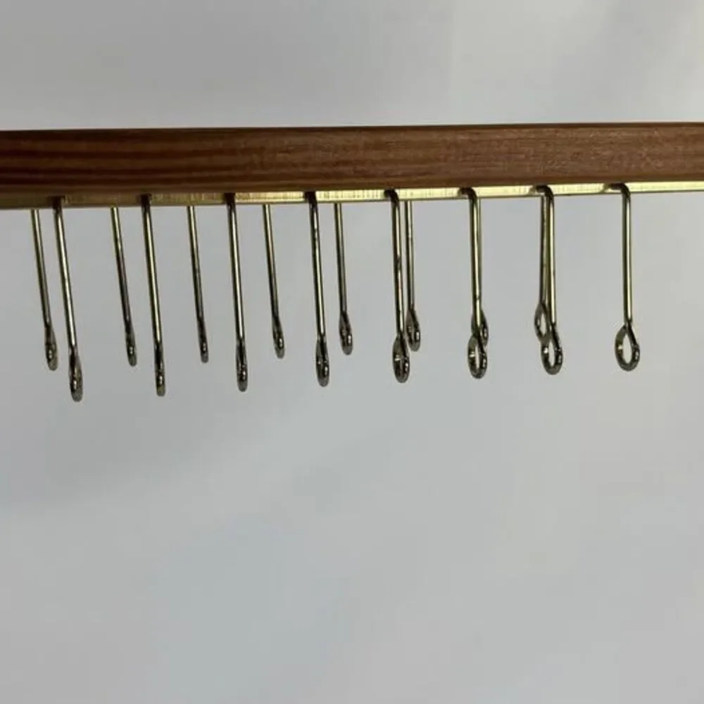Vintage Wood Metal Wall Mount 36 Hook Tie Rack Belt Scarf Organizer